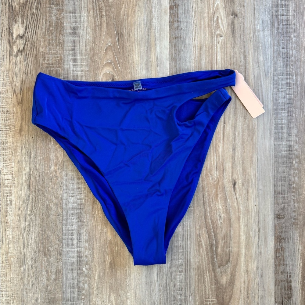 Victorias Secret Swim 2pc Bikini Set Size Medium Blue Color High Wasted - Picture 4 of 5